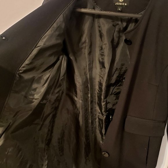 Jessica Brand Black Fall 4 Button Coat - Picture 3 of 4